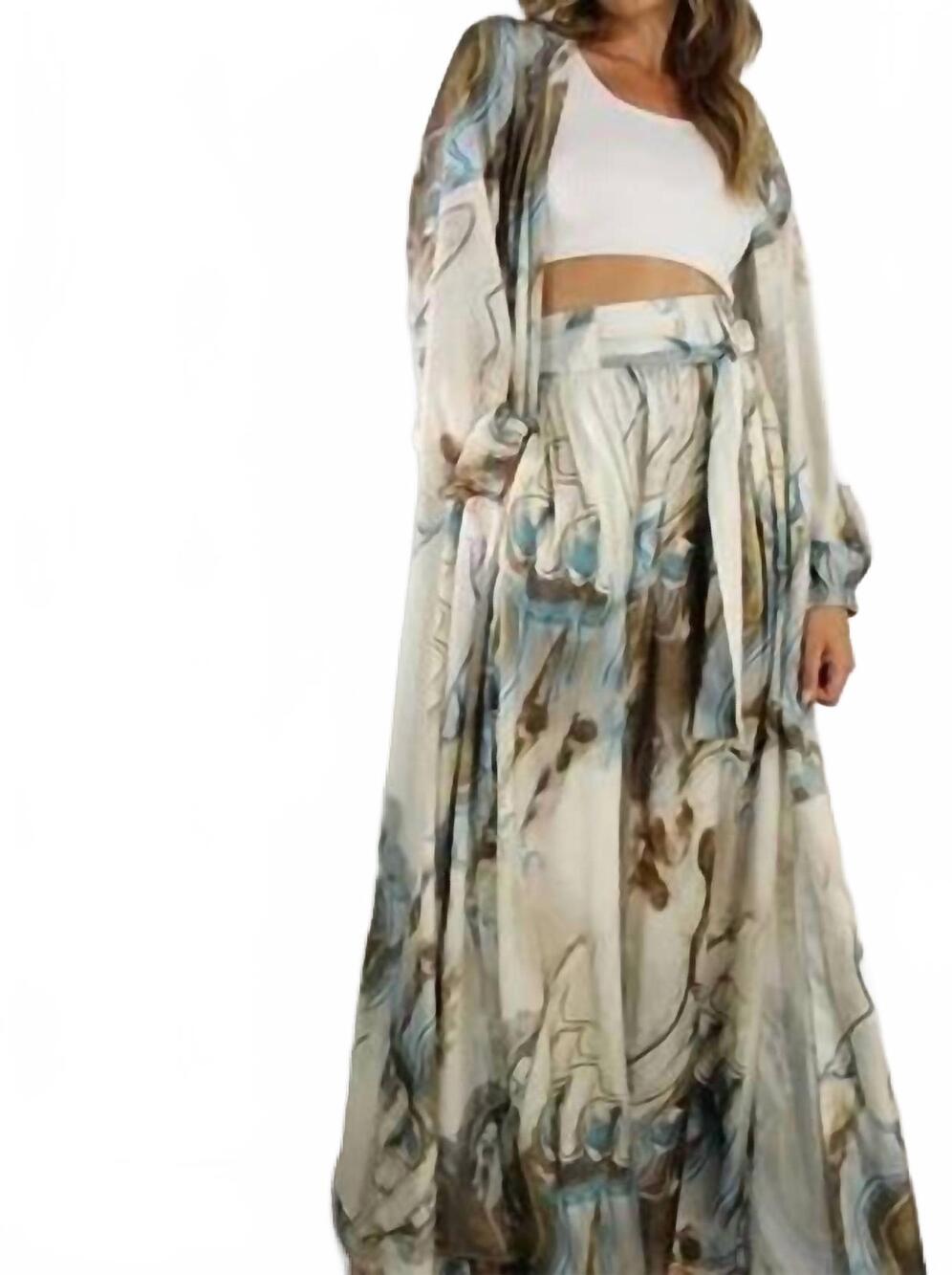 NEW MULLA flowy top and wide leg pants set in white